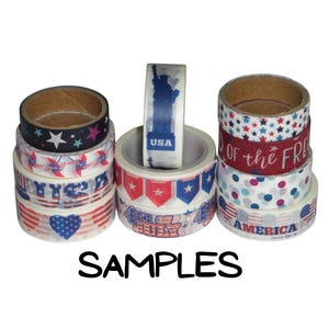 24 Inch Washi Tape Samples, Embellishment, Scrapbooking Planner Tape Junk Journal, Card Tag Making, Paper Crafts, Patriotic, 4th of July C35