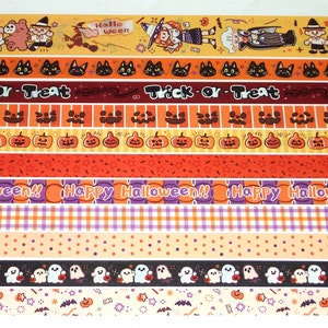 Muestras de cinta washi de 24 pulgadas para Halloween, cinta decorativa para álbumes de recortes, planificador, diario basura, tarjetas, etiquetas, calabaza, gato negro, bruja O12