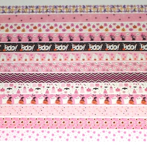 Muestras de cinta washi de 24 pulgadas con diseño de Halloween rosa, cinta decorativa para planificador de álbumes de recortes, diario basura, fabricación de tarjetas, fantasmas, calabazas, flores O3