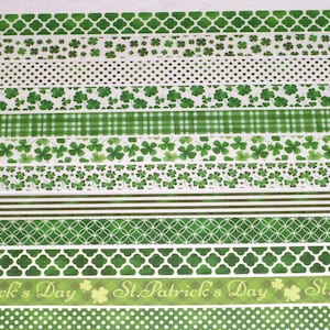 24 Inch Washi Tape Samples, Embellishment, Scrapbooking, Planner Tape, Junk Journal, Card Making, Saint Patricks Day, Shamrock Polka Dot O13