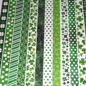 24 Inch Washi Tape Samples, Embellishment, Scrapbooking, Planner Tape, Junk Journal, Card Making, Saint Patricks Day, Shamrock Polka Dot C39