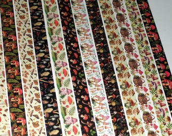 Mushroom,  24 Inch Washi Tape Samples, Embellishment, Scrapbooking, Planner Tape, Junk Journal, Card Tag Making, O9