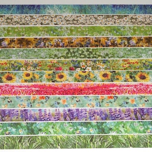 Botanical, Floral 24 Inch Washi Tape Samples, Embellishment Scrapbooking Planner Tape Junk Journal Card Making, Flowers Grass, Sunflower C38