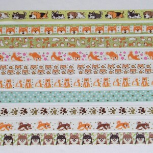 3/8 Inch, 24 Inch Washi Tape SAMPLES, Embellishment, Scrapbooking, Planner Tape, Junk Journal, Card Tag Making, Paper Crafts, Dog, Puppy T09