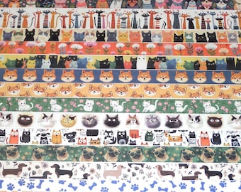 Pet, 24 Inch Washi Tape Samples, Embellishment Scrapbooking Planner Tape Junk Journal Card Tag Making, Dog, Cat, Paws, Corgi, Pug, C54