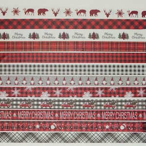Christmas, 24 Inch Washi Tape Samples, Embellishment, Scrapbooking, Planner Tape, Junk Journal, Card Tag Making, Plaid Moose, Lumberjack C30