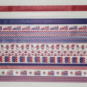 24 Inch Washi Tape Samples, Embellishment, Scrapbooking, Planner Tape, Junk Journal,Card Tag Making Paper Crafts, Patriotic, 4th of July C36