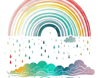 Rainbow Png, Rainbow Clipart, Nursery Decor Girl, Colorful Rain, Colorful Rainbow, Kids Birthday, Instant Download Commercial Use