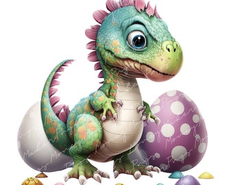 Easter Dinosaur PNG, Colorful Dino Instant Download, TRex Egg Hunt Digital Design, Watercolor Easter Clipart, Colorful Design Boy Shirt