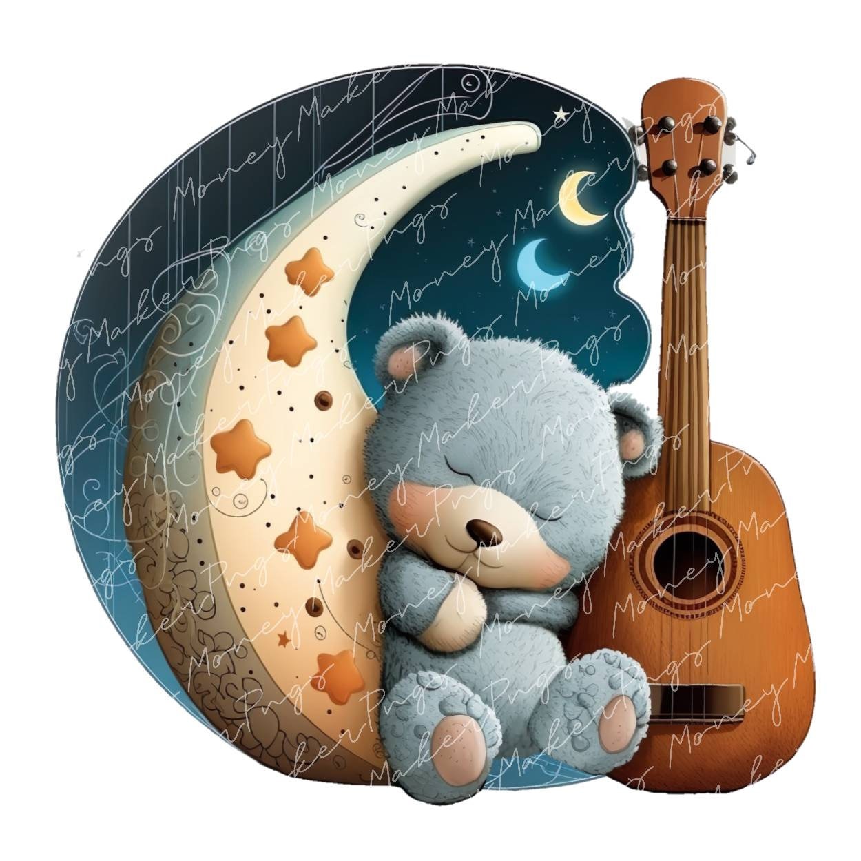 Watercolor Teddy Bear Clipart for Boy, Watercolor Baby Shower Clipart