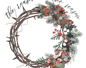 Christian PNG, Christmas Scripture png, The Reason for the Season PNG, Instant Download, Bible Verse, Religious PN, Jesus, God, Faith
