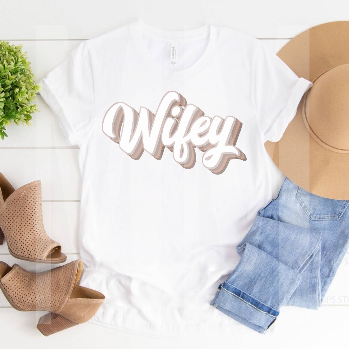Retro Wifey Png, Vintage Wifey Design, Mrs. New Wife Clip Art, Digital ...