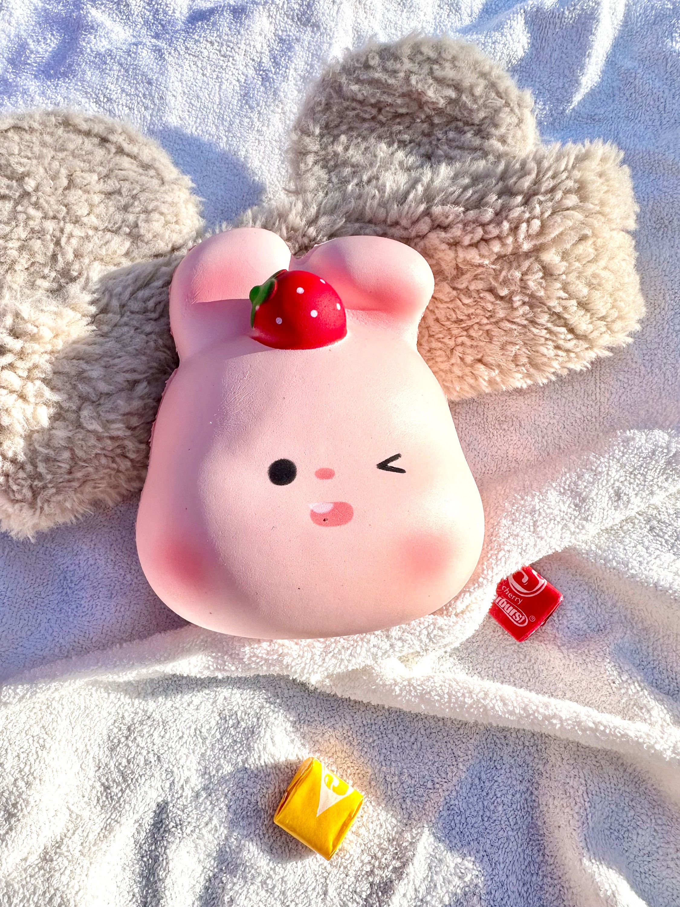 Kawaii Squishy Pink Bunny Fidget Toy Stress Reliever for All Ages 