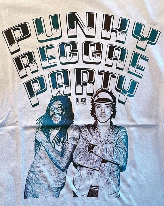 Punky Reggae Party Big Youth/ Lydon T-shirt - Light Grey (small 