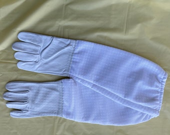 Beekeeper gloves, long sleeves ventilated, goatskin leather