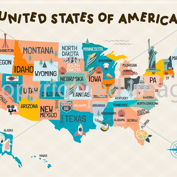 Preschool Map United States Etsy - Il 600x600.3868906356 Q1j7 