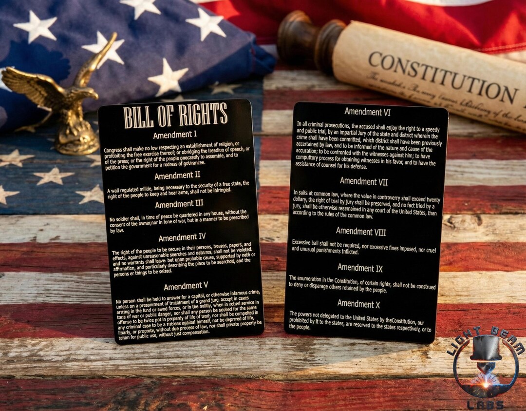The Blueprint of Freedom – Metal Bill of Rights Wallet Card (2-pack) - Etsy