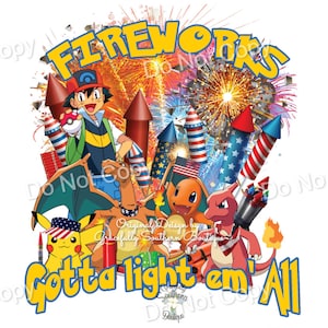 Pokémon Parodia 4 de julio Fuegos artificiales PNG