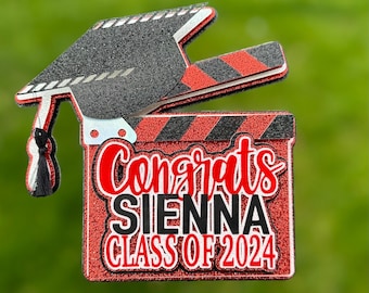 2024 Movie Clapper Graduation Cake Topper Personalized