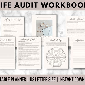 Life Audit Workbook | Dream Life, Self Development Planner, Life Purpose Planner, Self Discovery Journal, Wellness Wheel