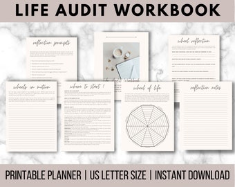 Life Audit Workbook | Dream Life, Self Development Planner, Life Purpose Planner, Self Discovery Journal, Wellness Wheel