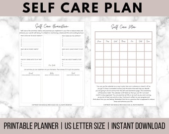Monthly Self Care Plan Printable, Self Care Habit Tracker