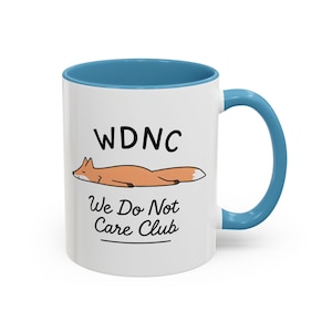 Grillige Fox-koffiemok - We Do Not Care Club, leuk dierenliefhebber cadeau, grappige mok voor thee, unieke koffieliefhebber beker