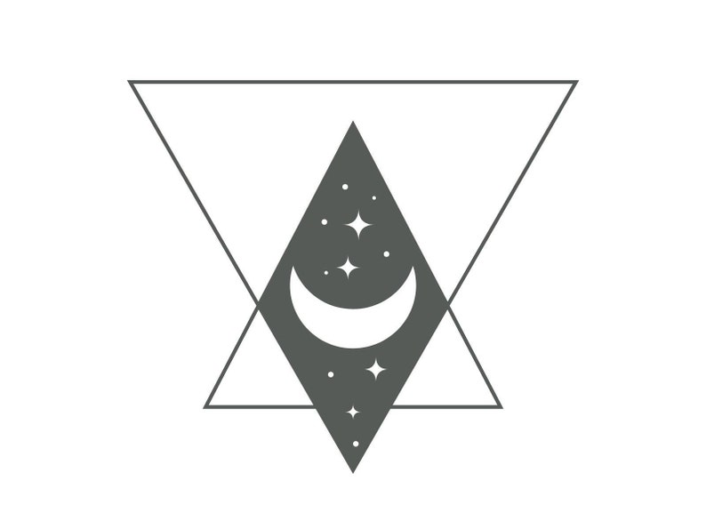 digital art, wall art, crescent moon, moon, witchy, digital download, minimal, green, modern, printable, midnight, abstract, geometric