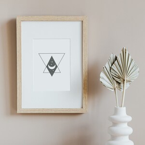 digital art, wall art, crescent moon, moon, witchy, digital download, minimal, green, modern, printable, midnight, abstract, geometric