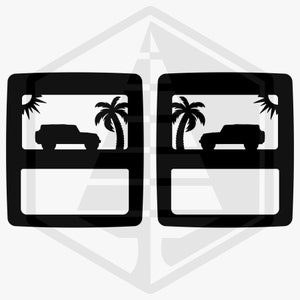 Tail Light Covers For Jeep Wrangler 2018-Present Halogen Beach Scene
