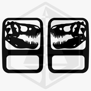 Tail Light Covers For Jeep Gladiator 2020-Present Halogen T-Rex Skull Jurassic