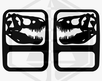 Rücklicht Abdeckungen für Jeep Gladiator 2020-Present Halogen T-Rex Skull Jurassic