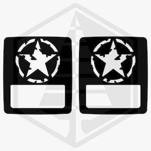 Tail Light Covers For Jeep Wrangler 2018-Present Halogen distressed star Printed