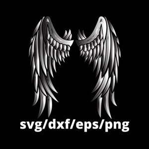 Chrome Angel Wings SVG, Angel, EPS, Wings svg, Angel svg, dxf, png for tshirts, cricut, Stylistic, Trendy