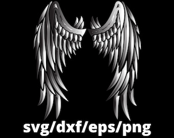 Chrome Angel Wings SVG, Angel, EPS, Wings svg, Angel svg, dxf, png for tshirts, cricut, Stylistic, Trendy