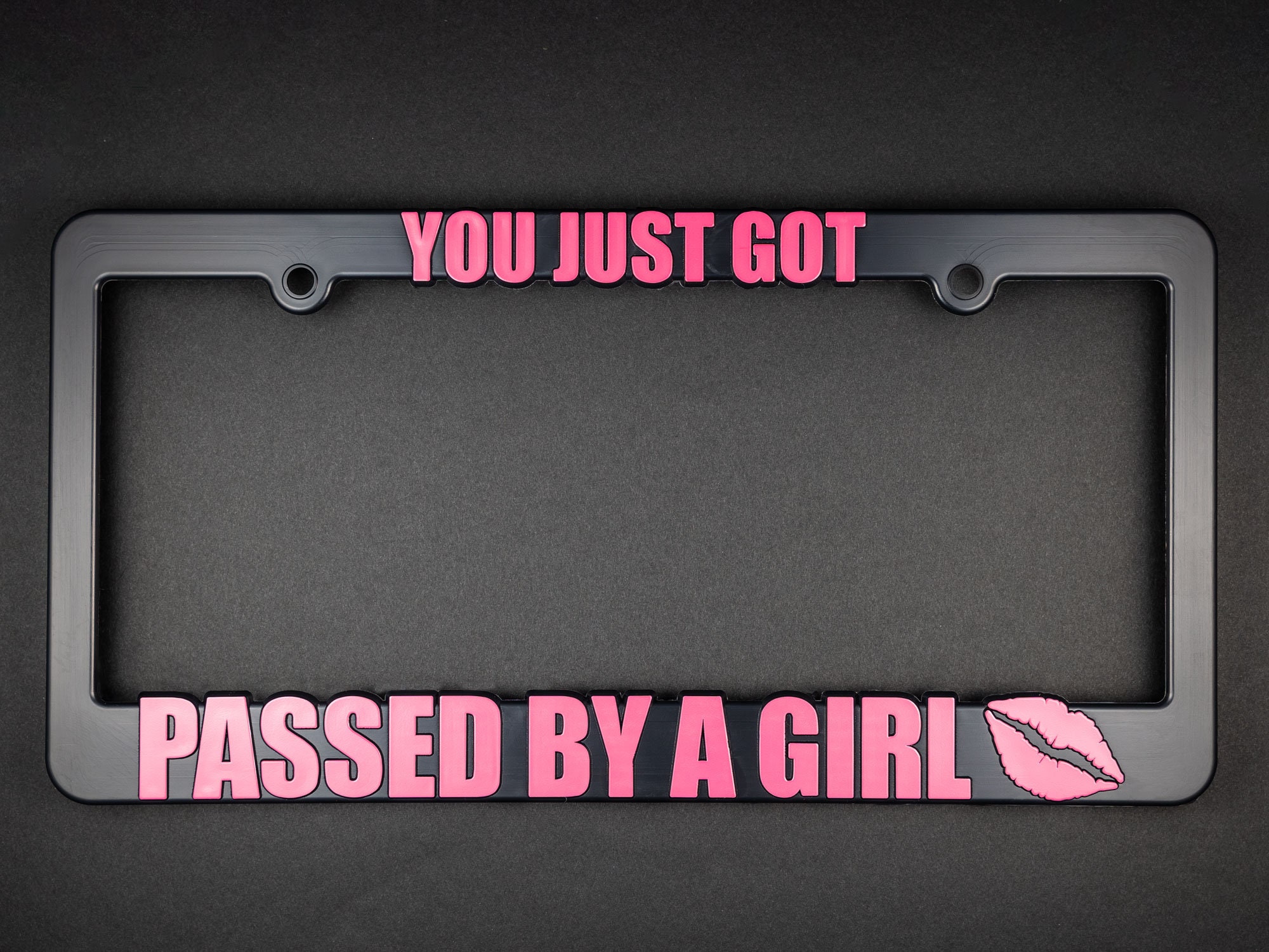Metal License Plate Frame You Just Got Passed by A Girl Car Accessories  Chrome