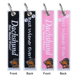 Dachshund Wiener Dog Jet Tag. Best Wiener Ever custom Keychain