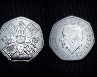 King Charles 50p brilliant uncirculated coin from the UK - Be the first to own this