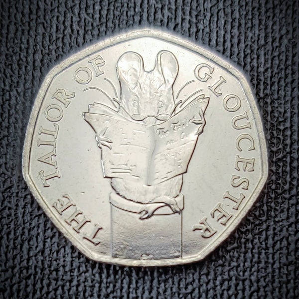 Tailor of Gloucester 50p coin from the Peter Rabbit series