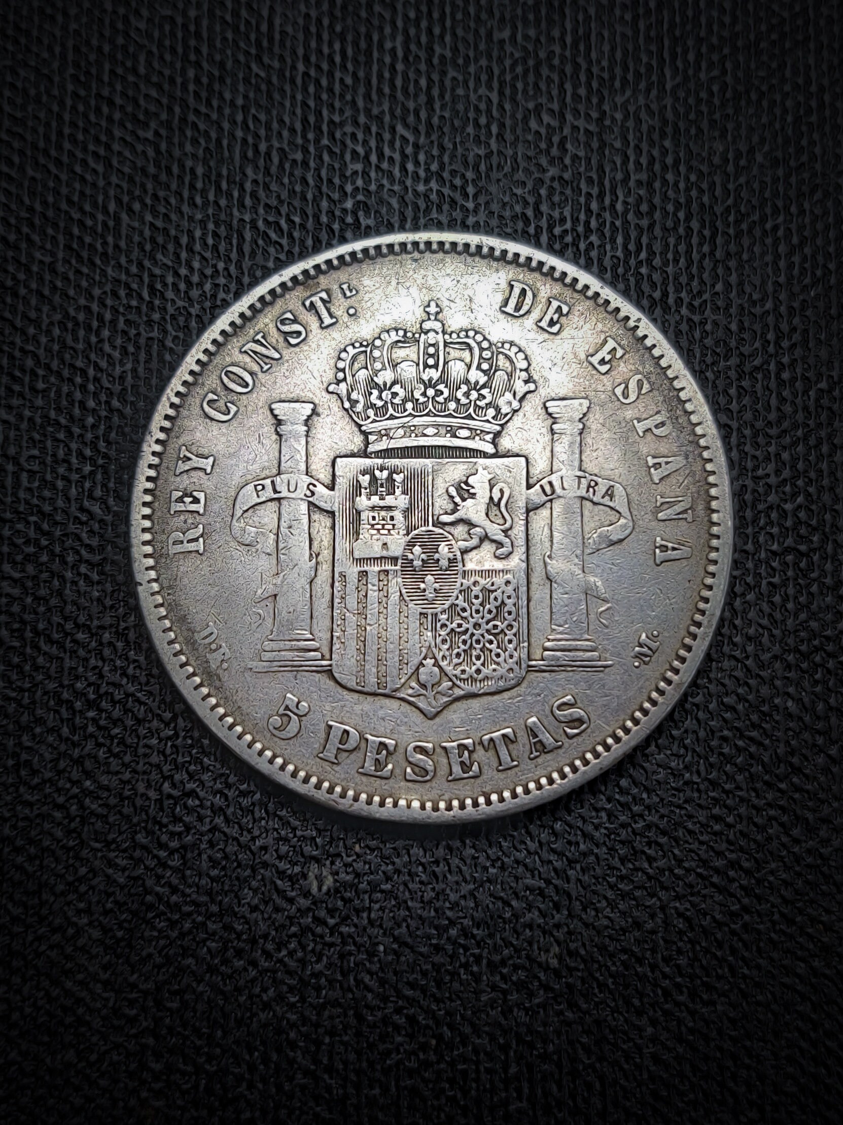 140 Year Old Silver Coin 5 Pesetas Coin From Spain Featuring the Portrait  of King Alfonso XII - Etsy
