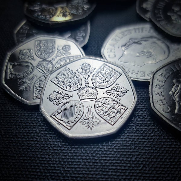 King Charles 50p uncirculated coin from a coin bag from the UK - Be the first to own this