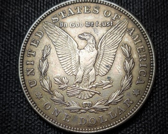 1921 authentic silver one dollar Morgan dollar coin from the USA