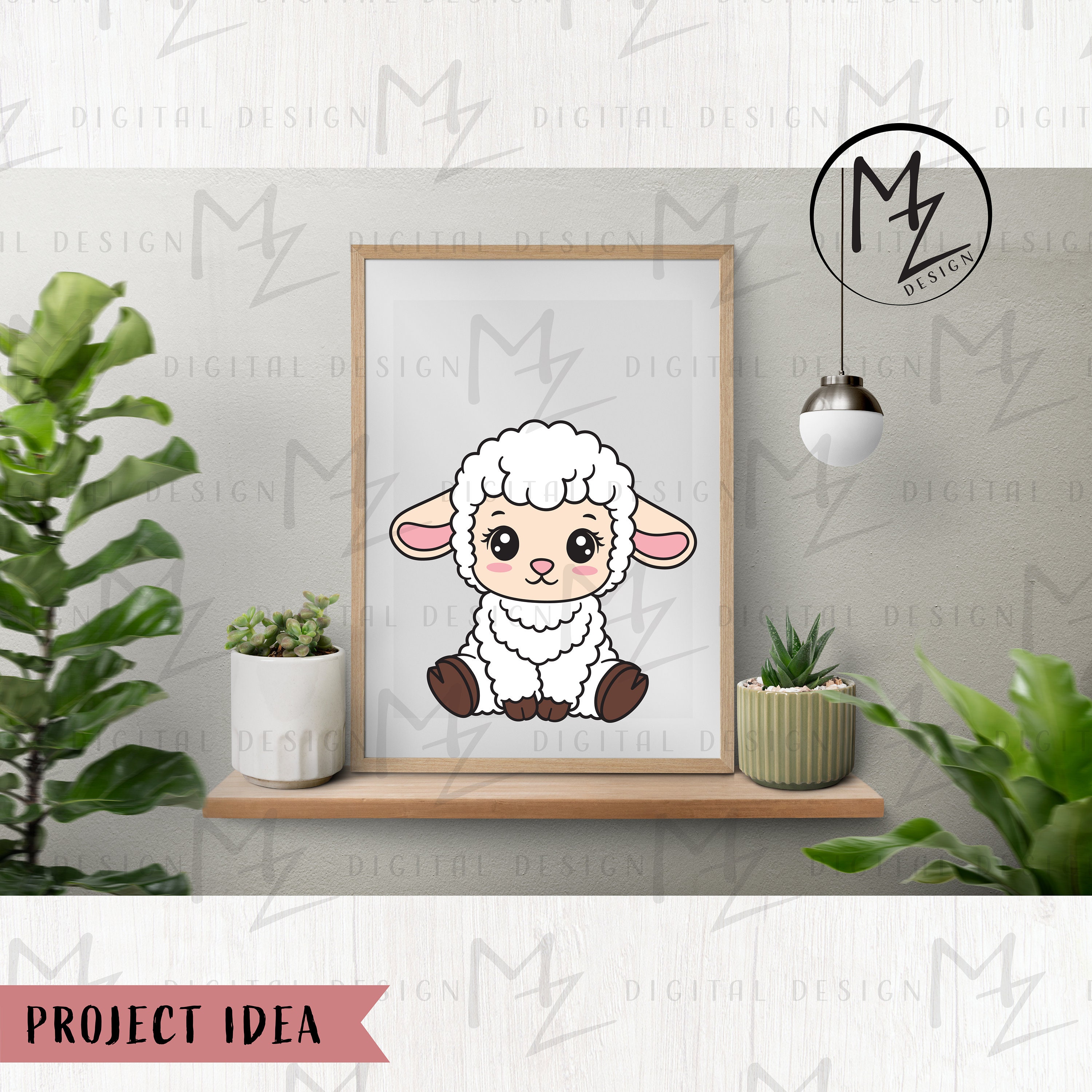 Cute Lamb SVG Sitting Lamb Baby Sheep Farm Animal Layered Cut File ...