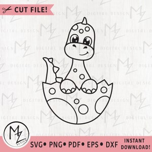 Brontosaurus SVG Baby Brontosaurus in Egg Jurassic Animal Cute Dino ...