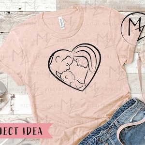 Mom Dad Baby Love SVG Mother and Father Holding Baby Mom Dad Baby Heart ...