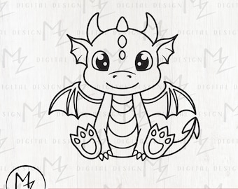 Cute Dragon SVG | Fantasy SVG | Kids Dragon | Sleeping Dragon SVG ...