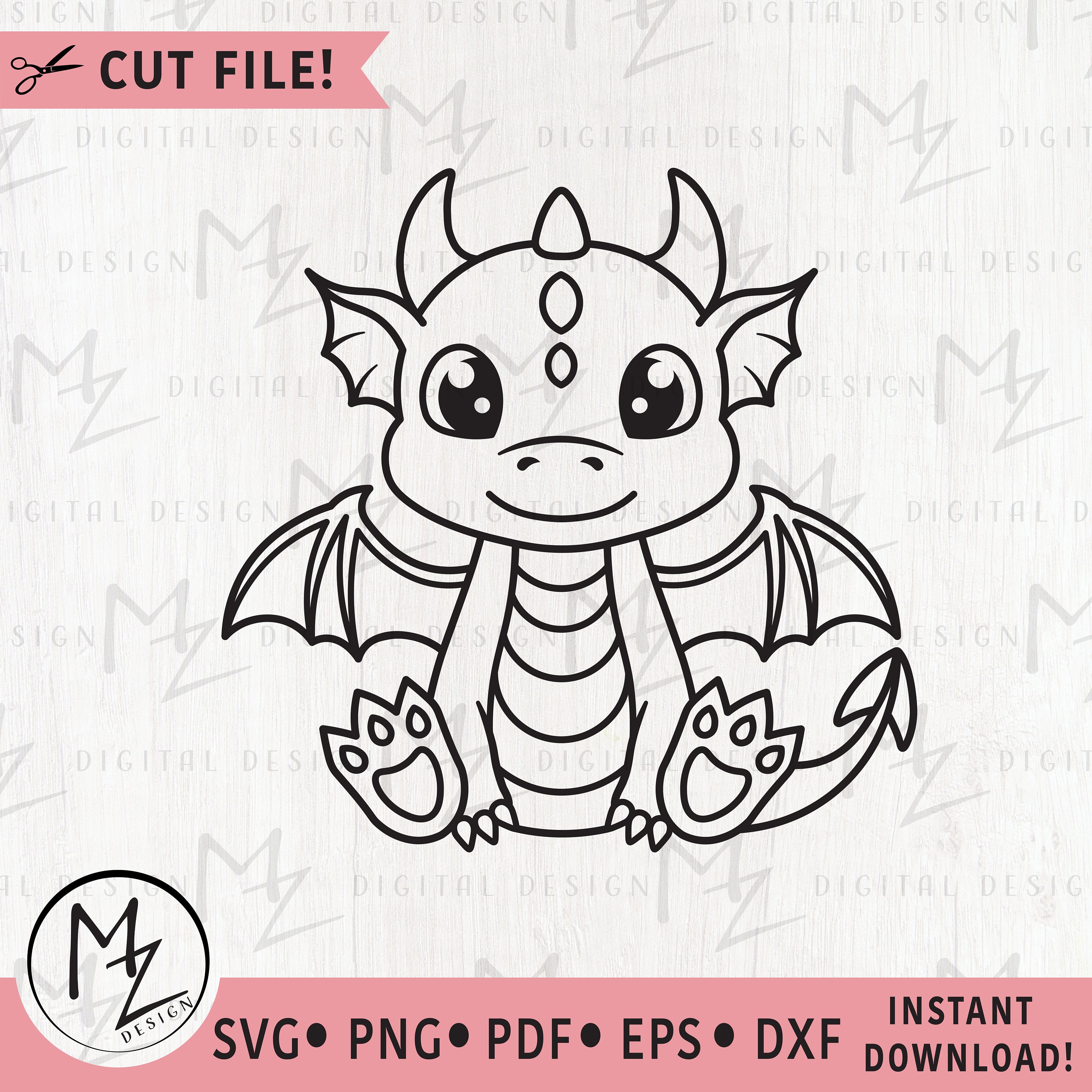 Baby Dragon SVG | Fantasy SVG | Cute Mythical Animal SVG | Cricut ...