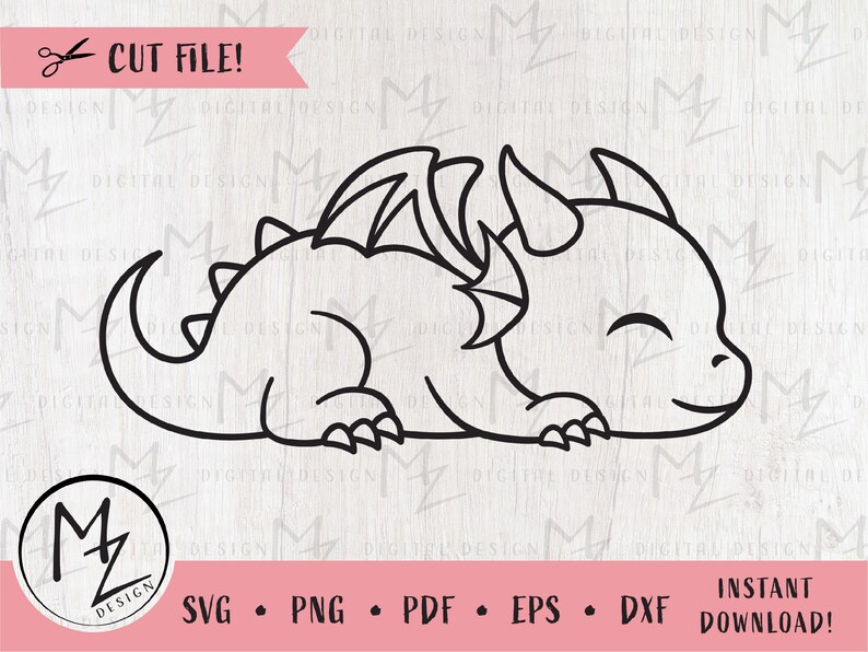 Cute Dragon SVG Fantasy SVG Kids Dragon Sleeping Dragon - Etsy