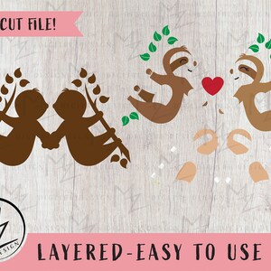 Faultier SVG Bundle, V-Day Faultier SVG, Muttertag Faultier SVG ...