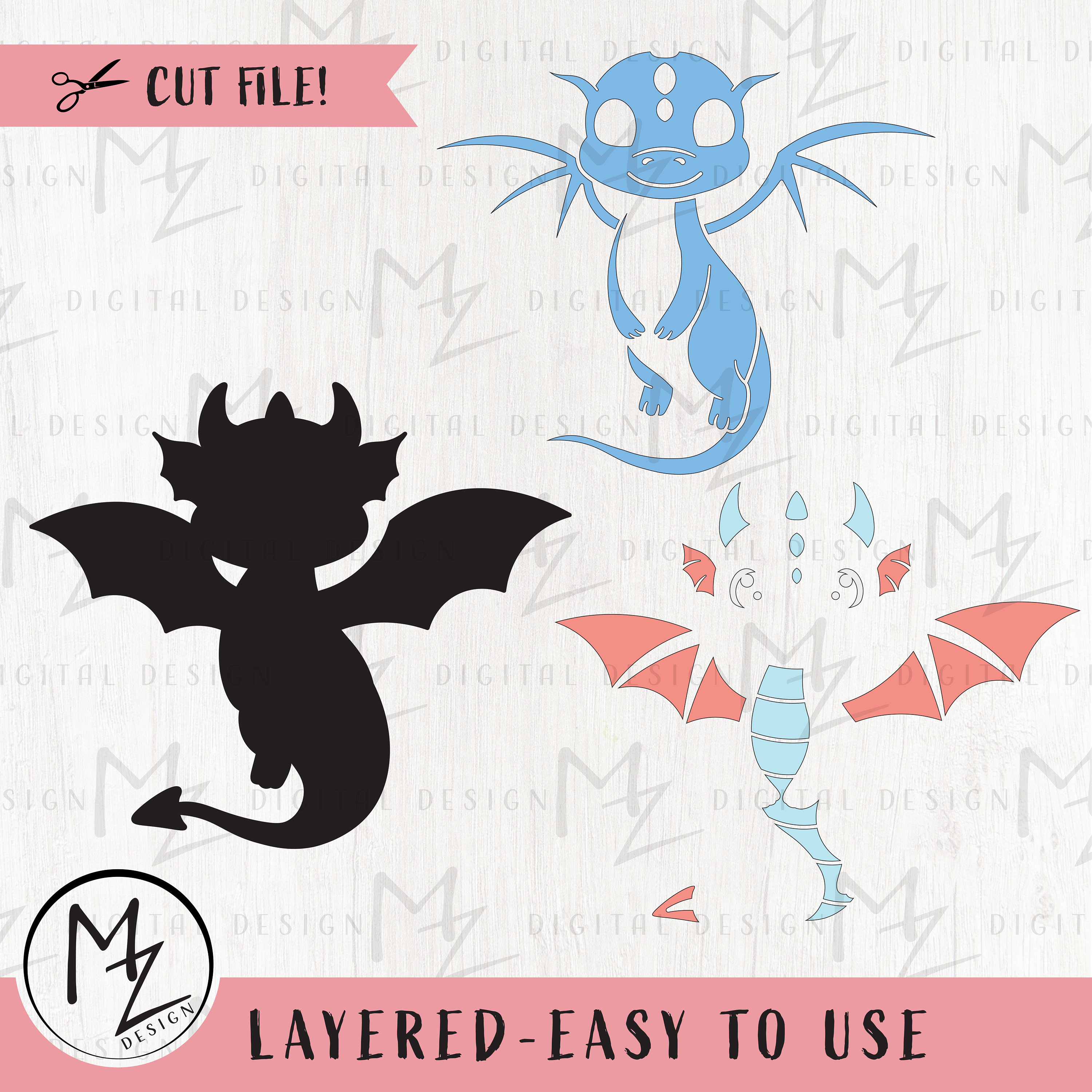 Cute Dragon SVG Flying Dragon Mythical Animal Fantasy Kids Dragon ...